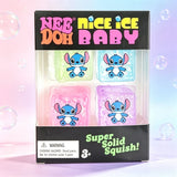 Four mini NeeDoh Nice Ice Cube squishy sensory toys from HSF Marketplace, slow rebound stress relief fidget toys for kids and adults.
