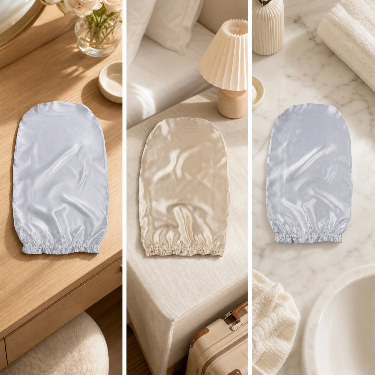 Long-Hair Sleep Cap with Elasticized Opening 19-Momme Silk Sleep Cap Mulberry Silk Hair Bonnet Roomy Low-Friction