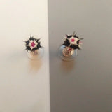 Colorful silicone ball stud earrings in Japanese Korean style, 32 patterns for girls, teens, and children