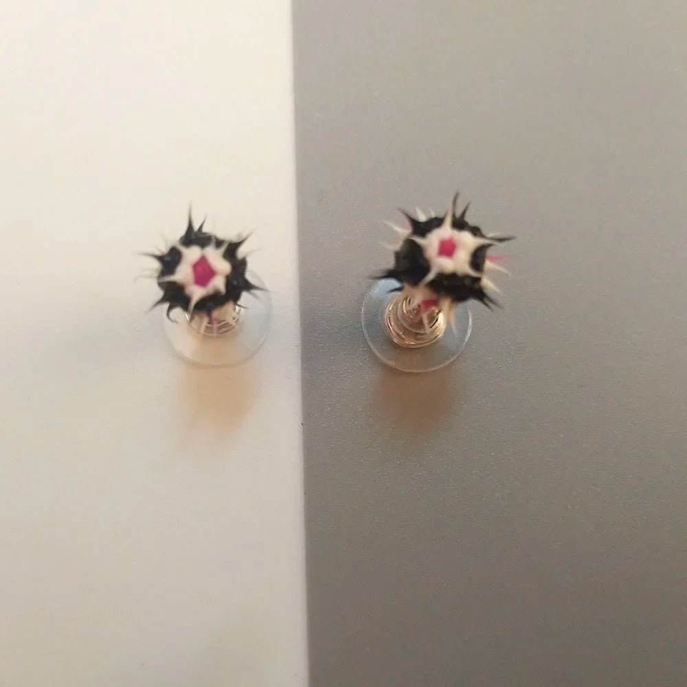 Colorful silicone ball stud earrings in Japanese Korean style, 32 patterns for girls, teens, and children
