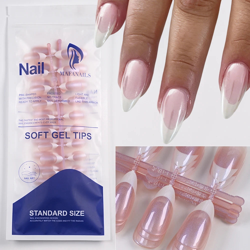 120-piece short square coffin glossy pink French press-on false nails, full-cover acrylic tips