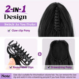 HSF Marketplace long afro kinky curly human hair claw clip-in ponytail extension for women