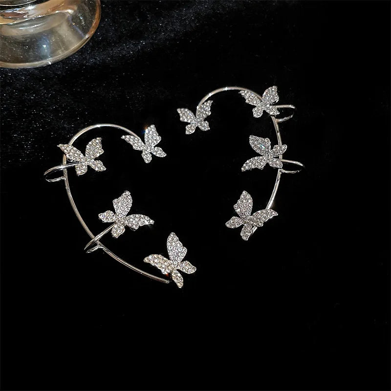 Luxury crystal tassel clip earrings for women, sparkling design by HSF Marketplace