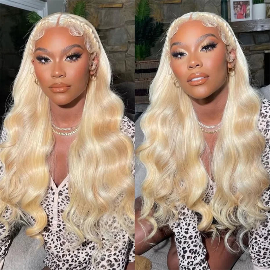 13x6 Silver Grey Straight Lace Front Human Hair Wigs Pre Plucked 613 Blonde Body Wave Frontal Wigs For Women Brazilian Hair Wigs