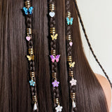 20pcs Alloy Lace Heart-Shaped Water Drop Pendant Accessories DIY Braid Hair Accessories Hair Clips