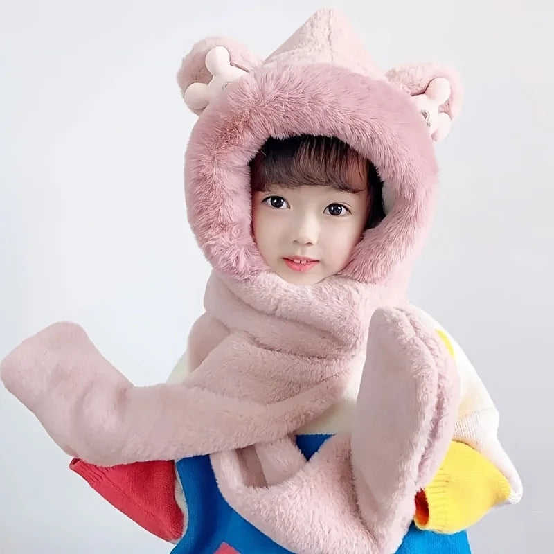Kids fleece-lined 3-in-1 winter set with hat, scarf, and gloves by HSF Marketplace