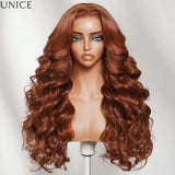 Auburn copper brown body wave drawstring wig for beginners by HSF Marketplace