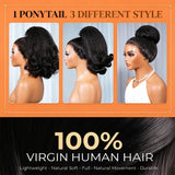 Kinky Straight With Spiral End Drawstring Ponytail Human Hair Extensions 100% Real Human Hair Brazilian Remy For Black Women