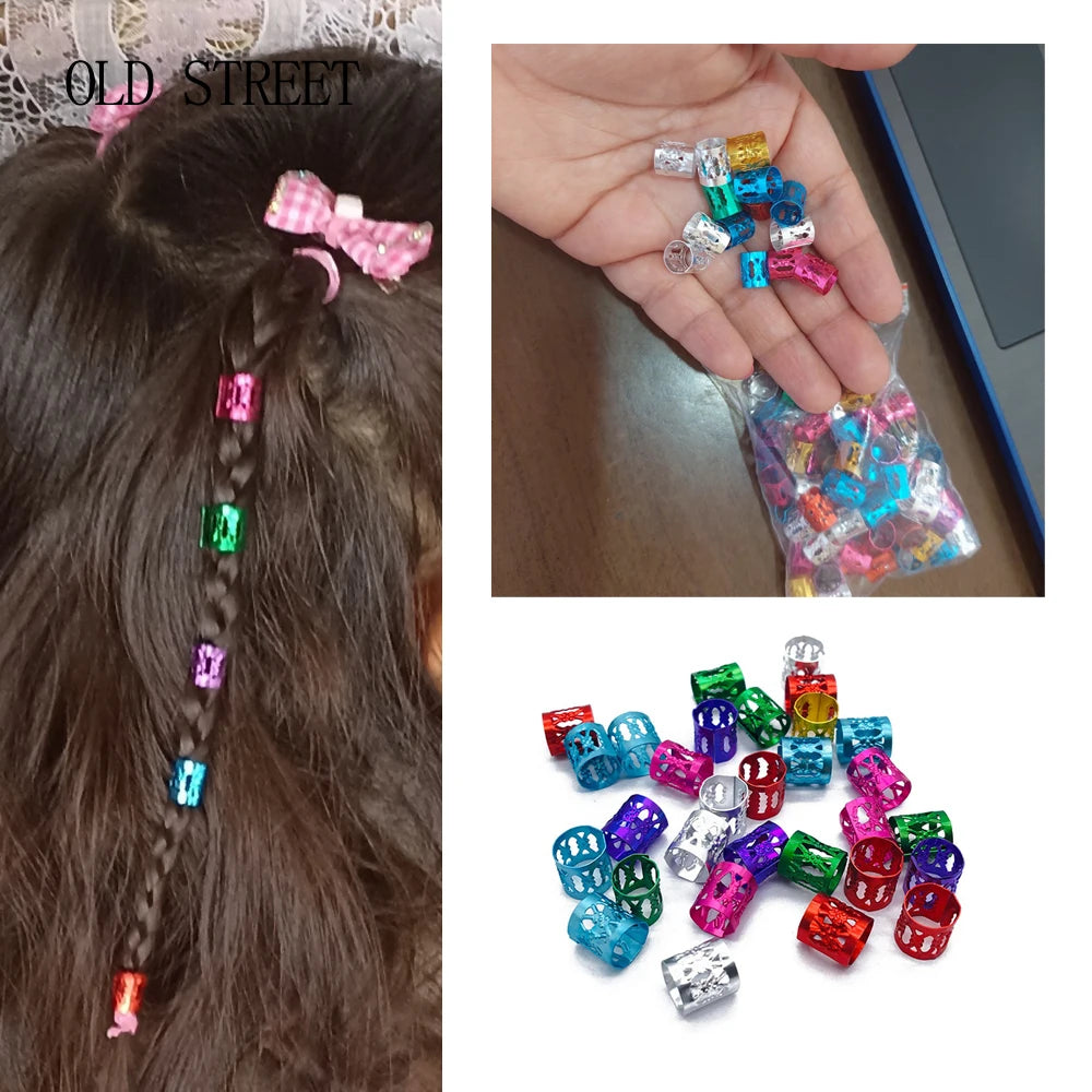 Adjustable silver and gold hair ring for dreadlocks and braids, HSF Marketplace hair styling tool