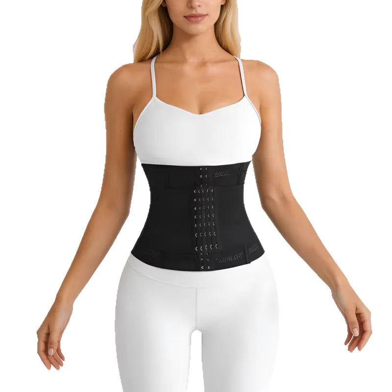 Women's waist trainer corset shapewear girdle with double tummy control and flat belly support