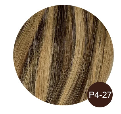 7-piece clip-in 100% human hair extensions, natural straight Remy hair weft in 12–26 inch lengths