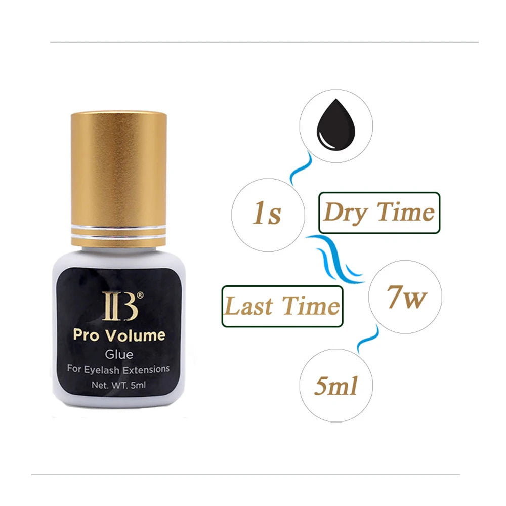 New IB Pro Volume Eyelash Extension Glue 1S Fast Dry Long Last Korea Original Strong Cola 5ml Fake Lashes Adhesive