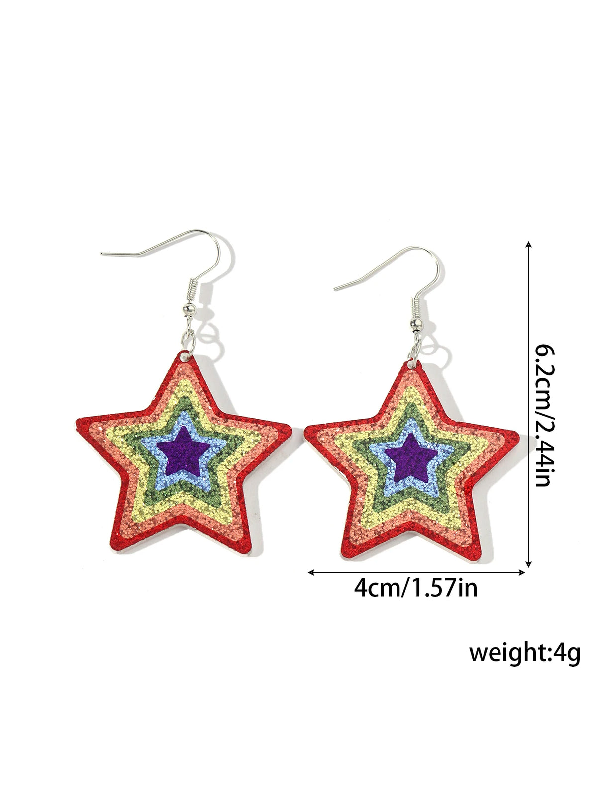 1pair Joyful Celebration Acrylic Rainbow Colors Drop Earrings for Women LGBT Lover Party Pride Month Jewelry Accessories