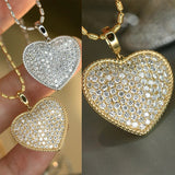 Huitan sparkling heart pendant necklace by HSF Marketplace featuring cubic zirconia, perfect for wedding or party jewelry for women.