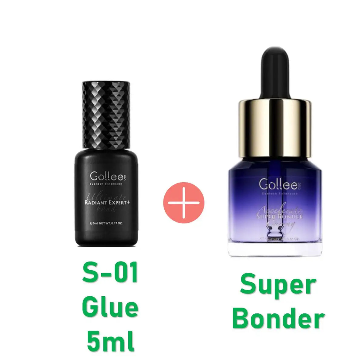 HSF Marketplace Gollee 0.5s eyelash extension glue bottle with fast-drying waterproof eyelash adhesive for salon lash applications.