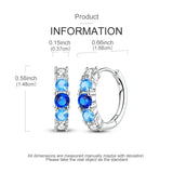 925 sterling silver hoop earrings with night sky gemstones by HSF Marketplace