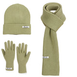 Warm knitted wool hat, gloves and scarf winter set by HSF Marketplace in a coordinated cold-weather design