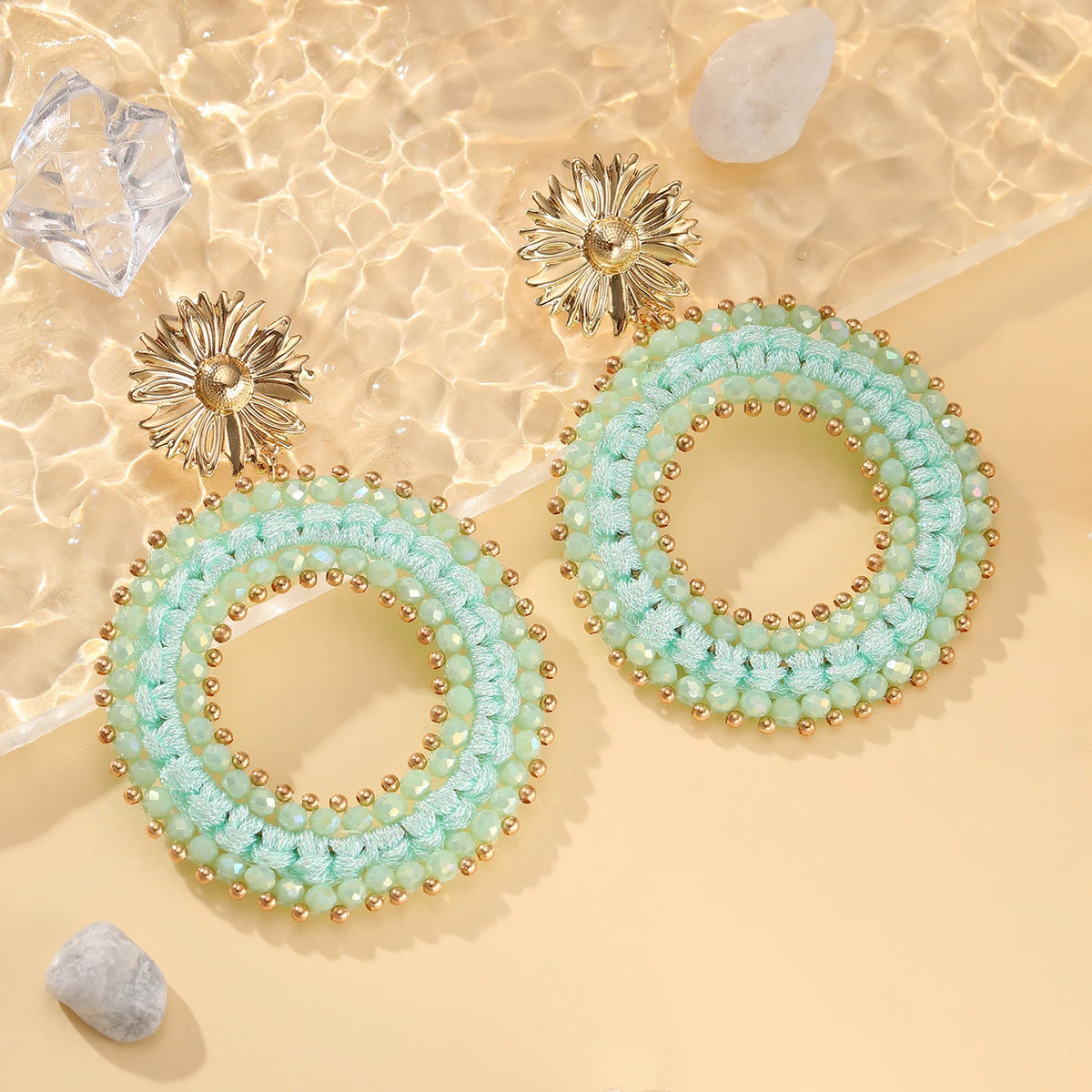 Colorful handmade water drop shape earrings for women, HSF Marketplace jewelry