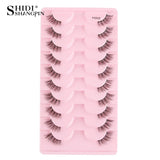 Half Eyelashes False Lashes 10-5 Pairs Cat Eye Eyelashes Eyelash Extension 3D Mink Half Lash Natural Makeup Faux Cils Maquiagem