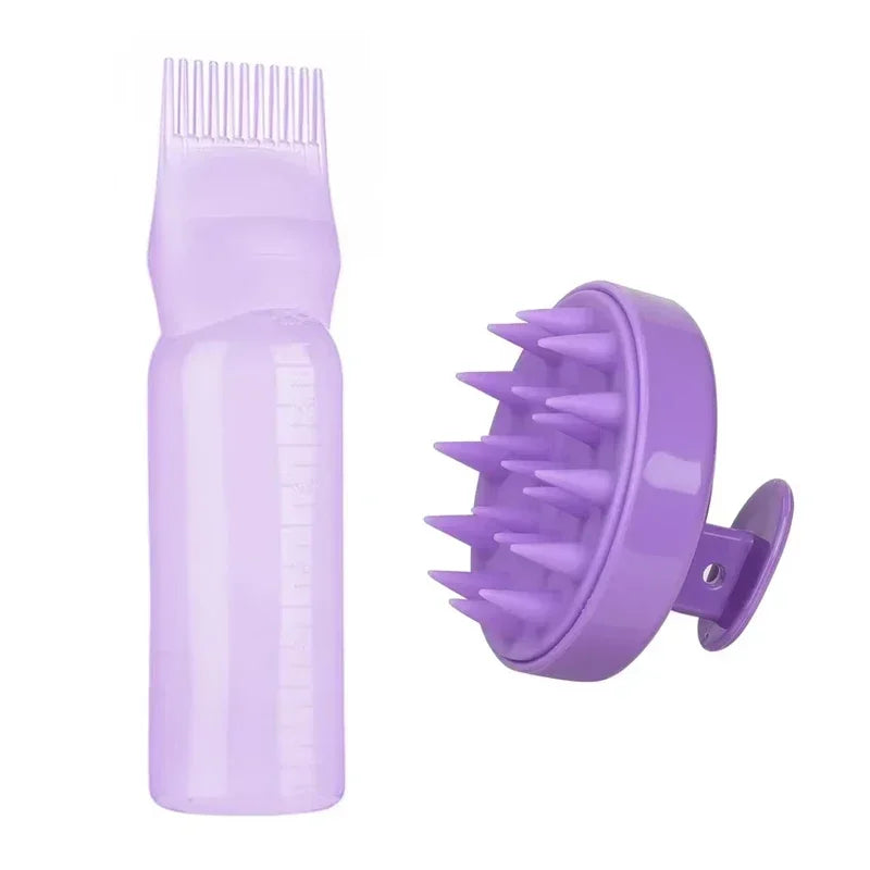 HSF silicone scalp massage brush for hair dye application and hair care, ergonomic styling tool