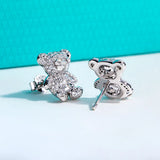 AnuJewel moissanite bear stud earrings in 925 sterling silver with D color VVS1 stones
