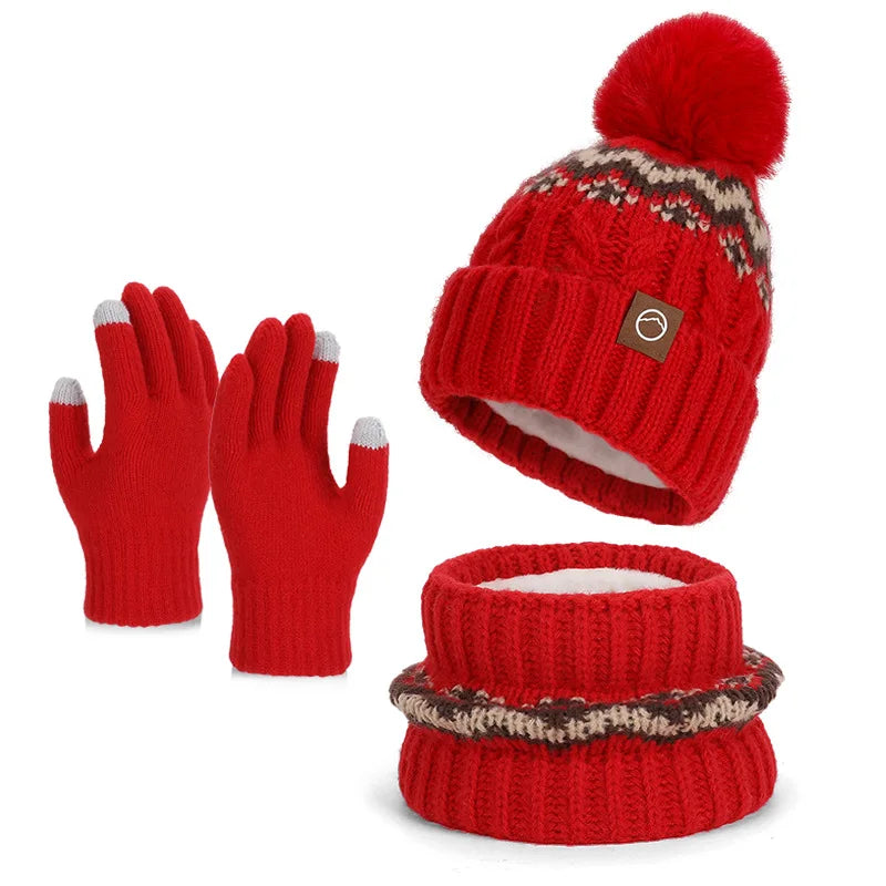 Women's warm knitted beanie cap and scarf set for winter by HSF Marketplace
