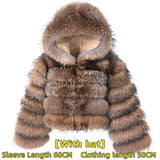 Women's luxury thick real raccoon fur coat in plus sizes by HSF Marketplace