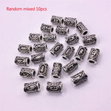 10Pcs/Lot Viking Rune Beads Alloy Tube Spacer Beads Hair Braid Beard Dreadlock Beads Knife Beads Pendant for DIY Jewelry Making