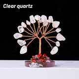 12pcs/box Natural Gemstone Crystal Chakela Lucky Tree With Agate Base Home Office Desk Living Room Crystal Decor Mini Sized Home