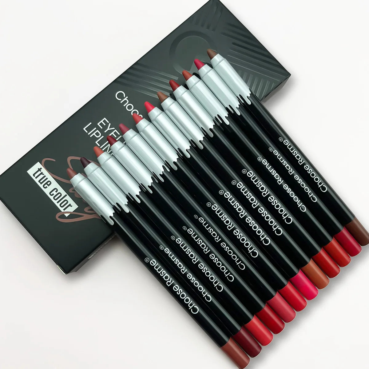 12pc nude lip liner pencils set by HSF Marketplace with smooth matte finish, long-lasting, smudge-proof lip makeup in 12 colors.