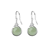 925 sterling silver jade drop earrings for women, elegant jewelry by HSF Marketplace