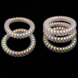 5pcs/lot Mermaid Gold Laser Telephone Line Hair Ropes For Girls High Elasticity Headband Tied Bun Hair Loop Rubber Band Headband
