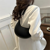 Luxury moon-shaped women's handbag by HSF Marketplace, elegant high-end single shoulder purse with stylish design and premium details.