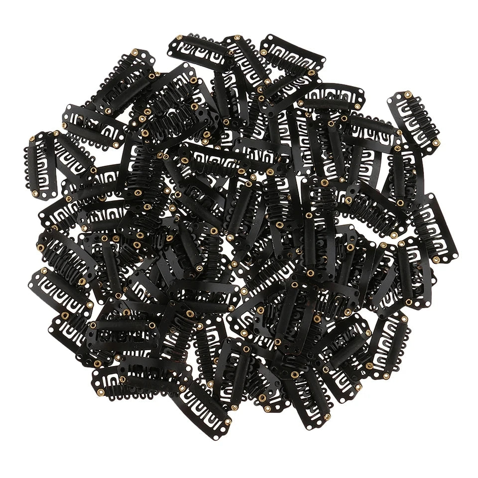 50/20pcs 2.3cm-3.2cm Black Brown Color Wig Clips Snap Clip For Hair Extension Wig Weft Wig PP Hairpins Large Clips Styling Tools