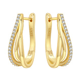 Orstarry 925 sterling silver double loop minimalist drop earrings for women, shown against a clean background
