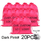 20-piece soft satin wig storage bags for hair extensions, customizable HSF Marketplace hair styling tools