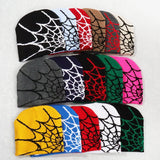 Autumn unisex spiderweb beanie hat, knitted skull cap with Y2K punk pattern for women and men