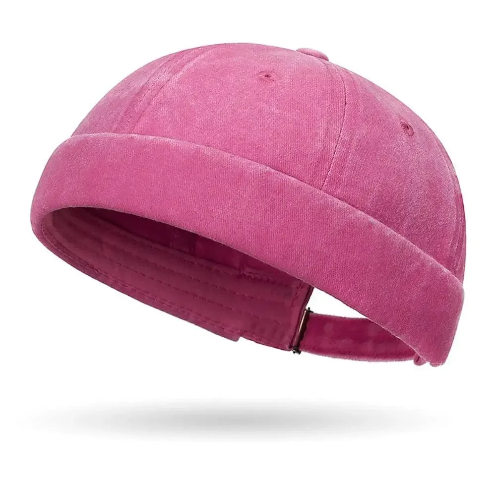 Women's fashion hip hop beanie skullcap, brimless baggy melon cap with cuff in streetwear style