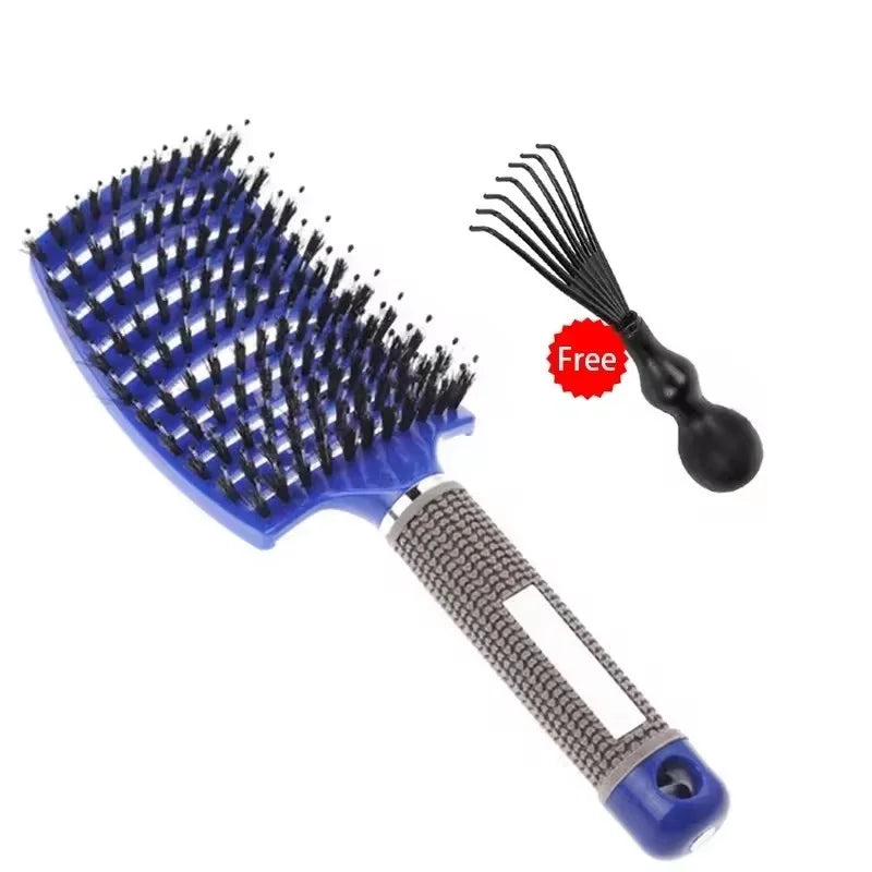 HSF Marketplace detangling hair brush for curly hair with flexible bristles and scalp massage design