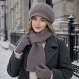 Women's 3-piece winter hat, scarf and gloves set for cold weather by HSF Marketplace