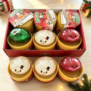 8.5cm Christmas Dumpling Snowman, Elk, Santa Claus Squeeze with Box Stress Relief for Christmas Party Gifts