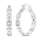 Hypoallergenic CZ zircon hoop earrings in 925 sterling silver by HSF Marketplace