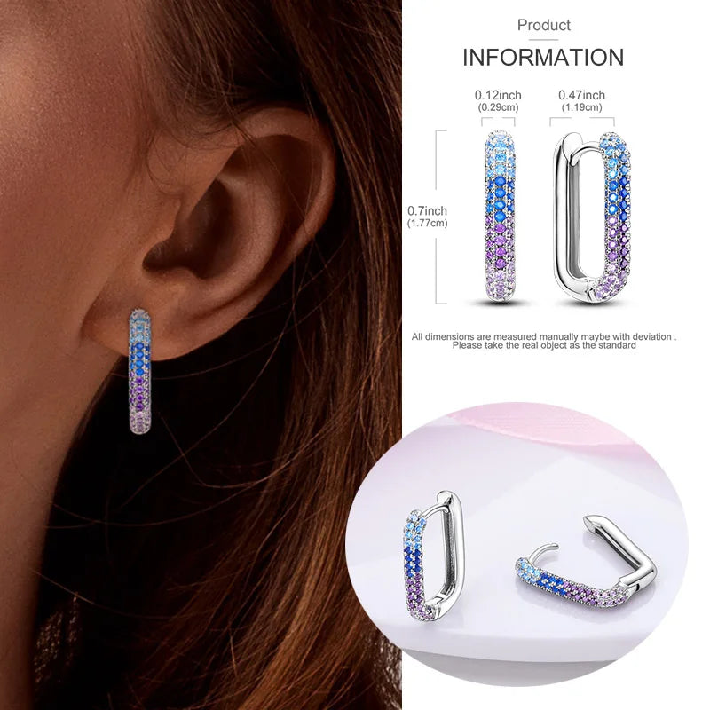 925 sterling silver hoop earrings with night sky gemstones by HSF Marketplace