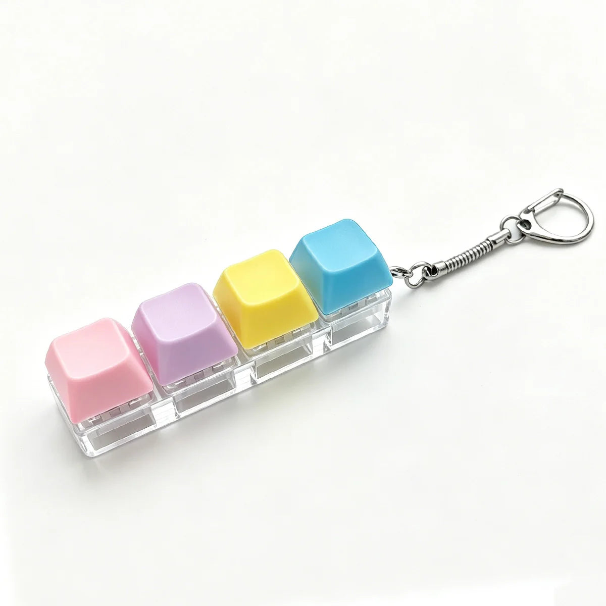 HSF Marketplace crystal clicker keyboard keychain fidget toy for stress relief, featuring colorful keys for sensory fun.