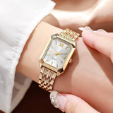 Elegant Rectangle Women Watches Fashion Ladies Quartz Wristwatches Reloj Mujer Girls Clock Gift（Without Box）