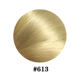 Straight clip-in human hair extensions, natural black 18-clip double weft set for women