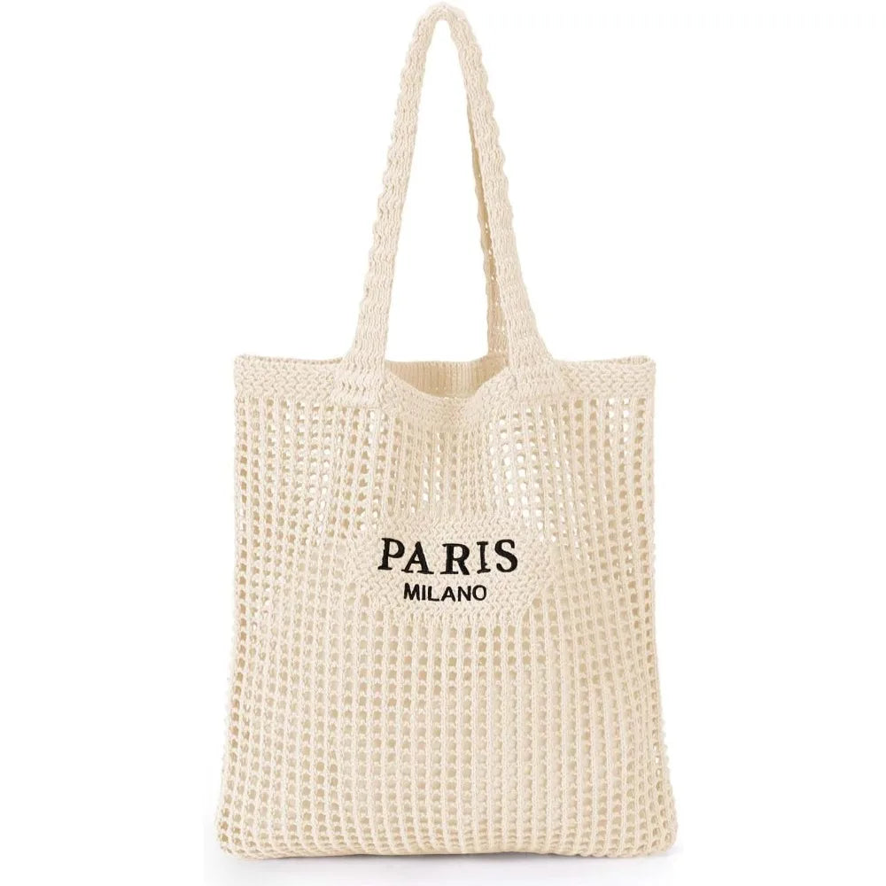 Crochet tote bag for women, stylish summer beach accessory by HSF Marketplace