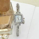 New Small Square Digital Women's Watch with Diamond Inlaid Light Luxury Small Bracelet Quartz Watch Women's Watch