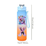 Kpop Demon Hunters gradient color water cup with straw, 750ml, by HSF Marketplace