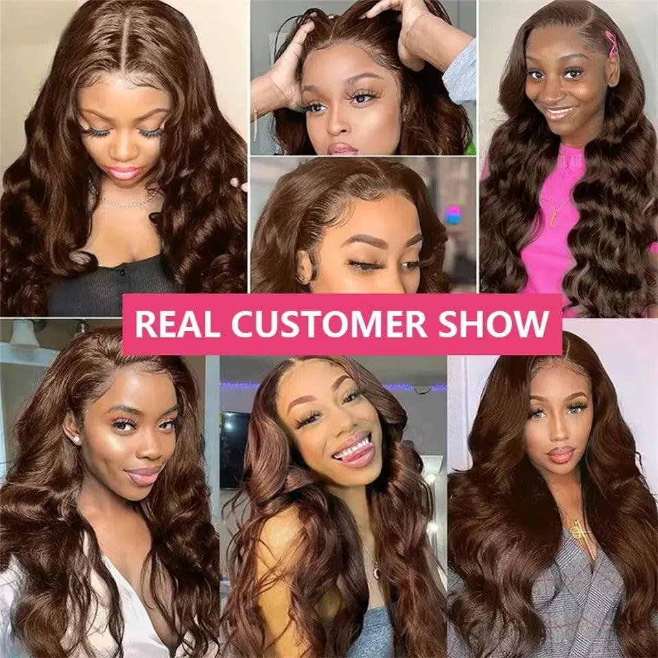 Body Wave Chocolate Brown Wig Human Hair Lace Front Wig Brown Wigs Glueless Human Hair 13x6 13X4 Hd Lace Frontal Wigs For Women